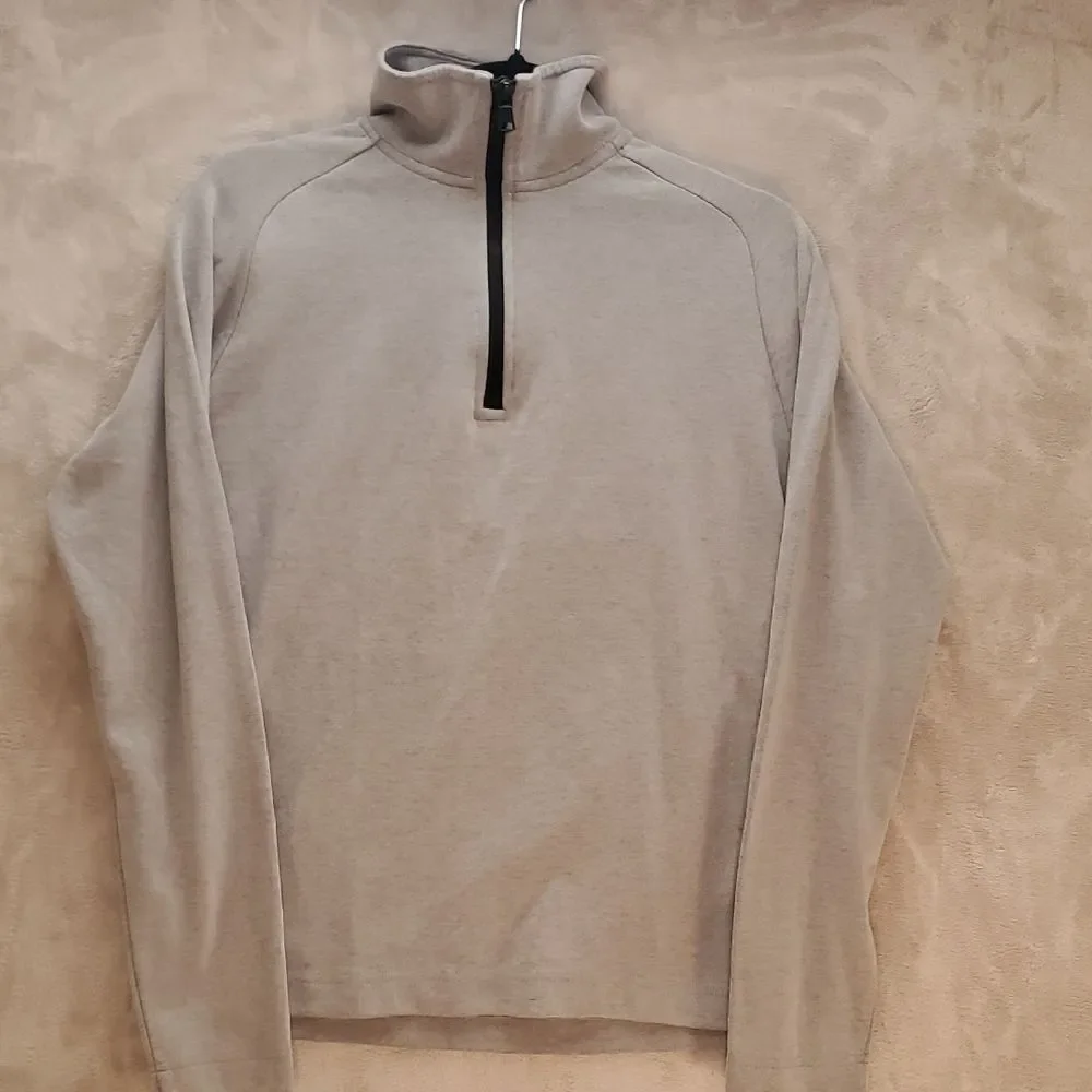 BANANA REPUBLIC | SMALL MEN LIGHT WEIGHT SHIRT PULL OVER 1/4 ZIP | GREY